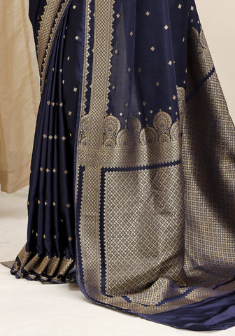 Silk Banarasi Saree - Navy Blue