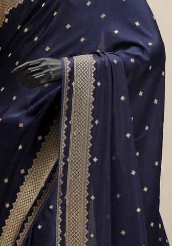 Silk Banarasi Saree - Navy Blue