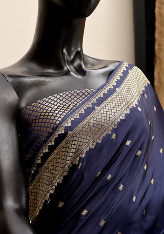 Silk Banarasi Saree - Navy Blue