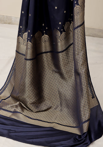 Silk Banarasi Saree - Navy Blue