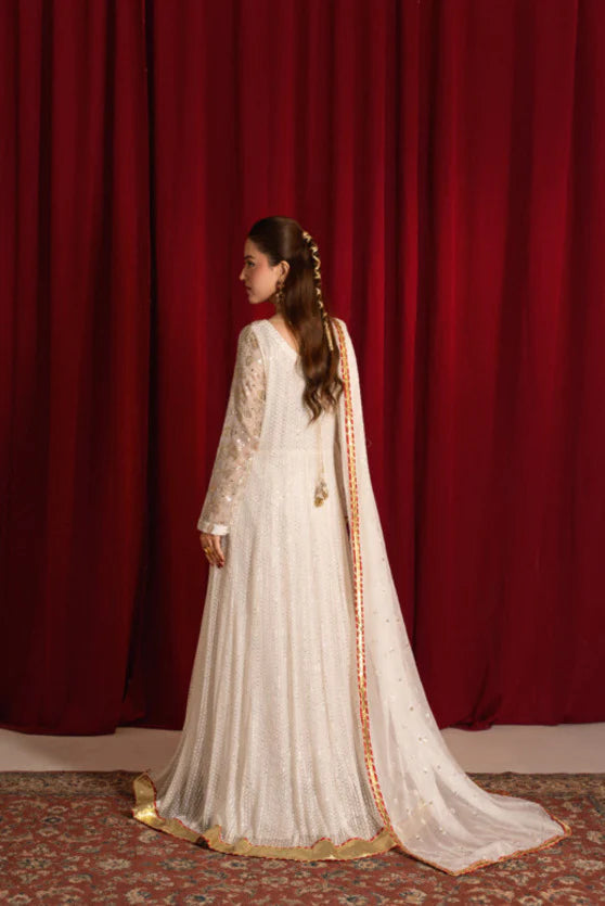 Zaaviay Golden Glow Embroidered Chiffon Suit Pret 3 Piece