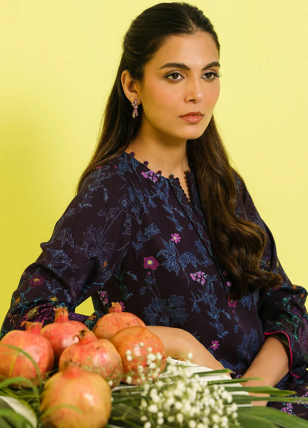 Embroidered Marina Twill Suits Stitched 2 Piece SHR25EP Iris Charm - Winter Collection