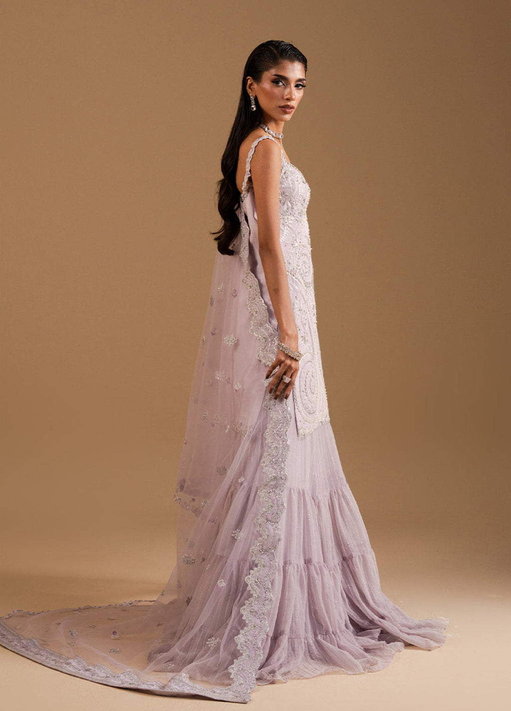 Afsanay by Zariya Luxury Embroidered Stitched Chiffon 3 Piece Suits ZRY25LF D1 ZB50034