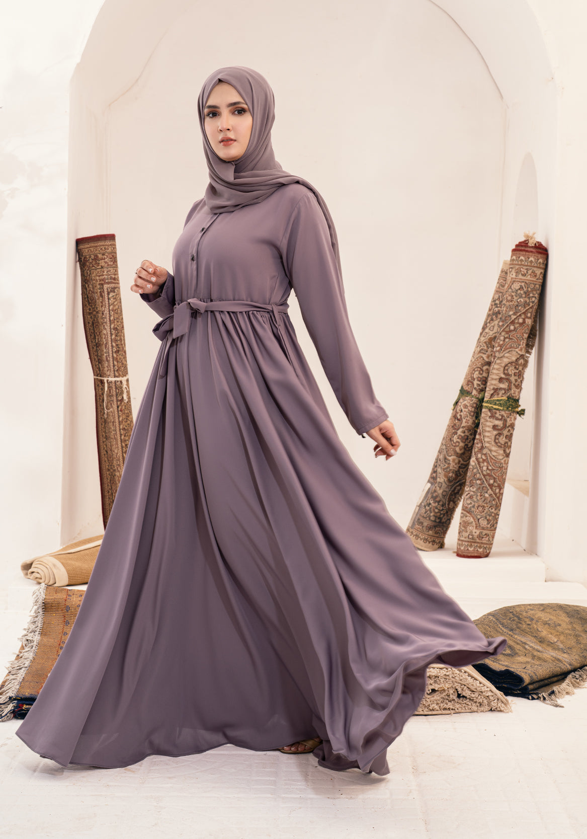MALADH MAXI  ABAYA- LILAC