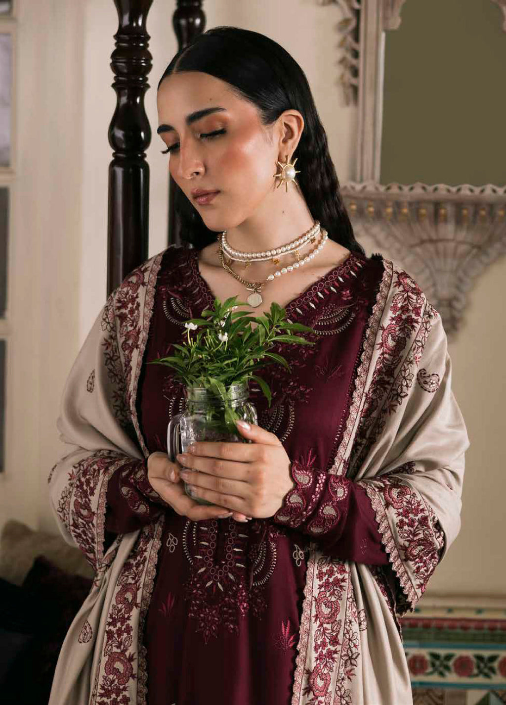 Nureh Stitched Winter Linen Printed Suits 3 Piece