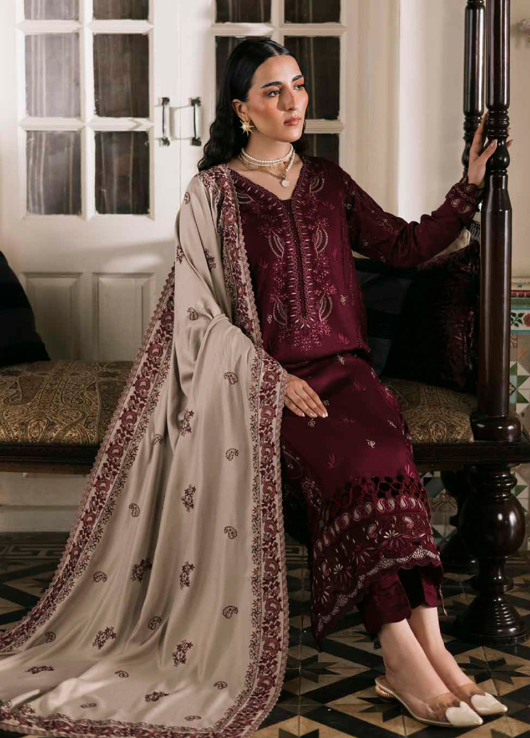 Nureh Stitched Winter Linen Printed Suits 3 Piece