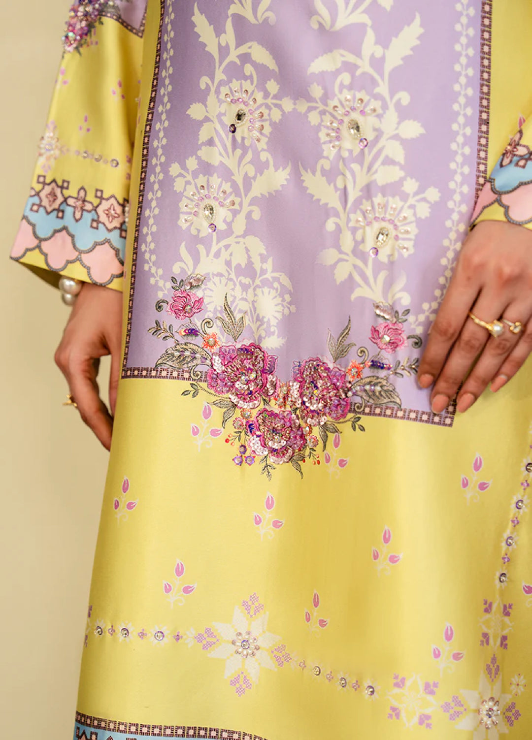 Celeste by Imrozia Pret Hand work Shamooz Silk 3 Piece