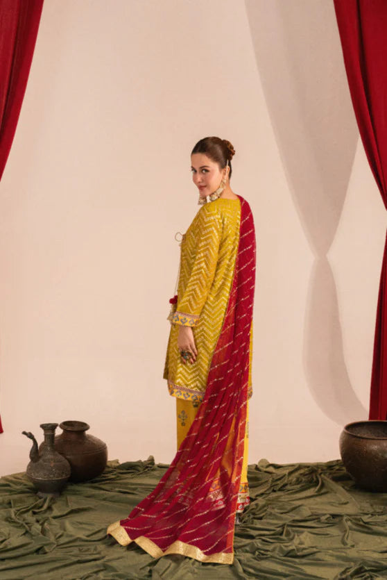 Zaaviay Olive Splash Chikankari Suits Pret 3 Piece