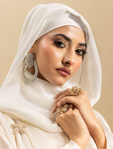 Pearl Grace Luxury Silk Rhinestone Abaya