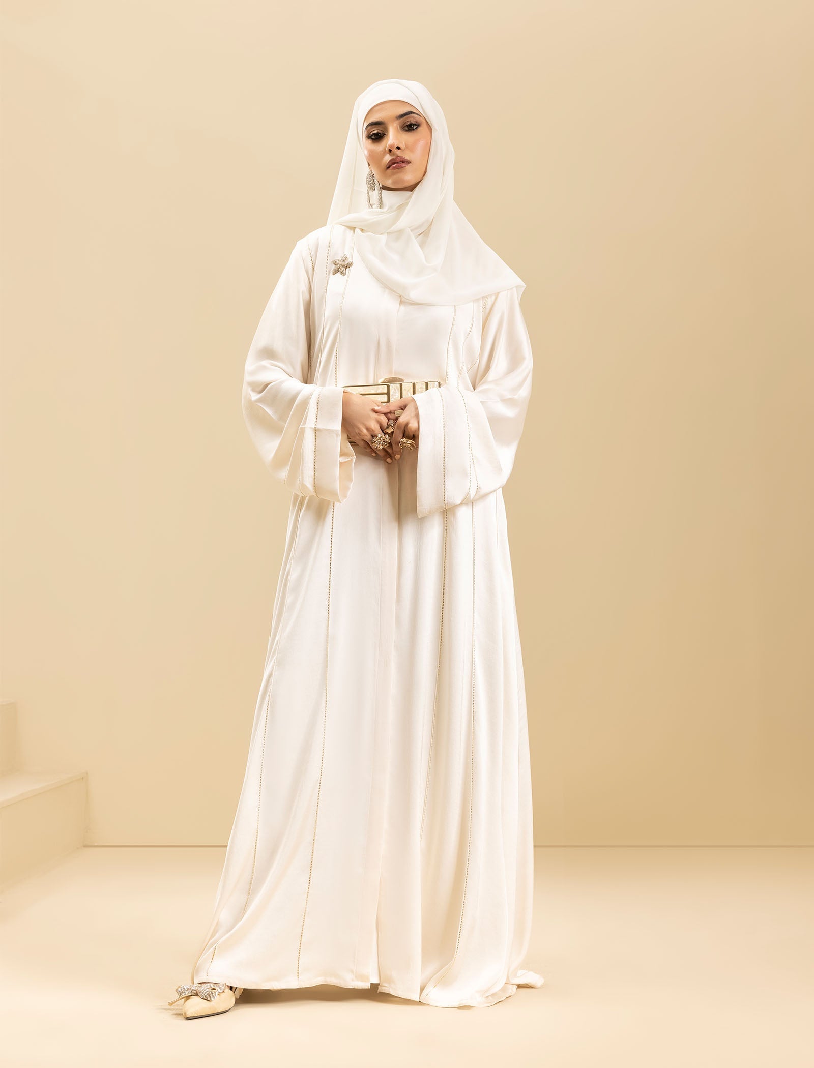 Pearl Grace Luxury Silk Rhinestone Abaya