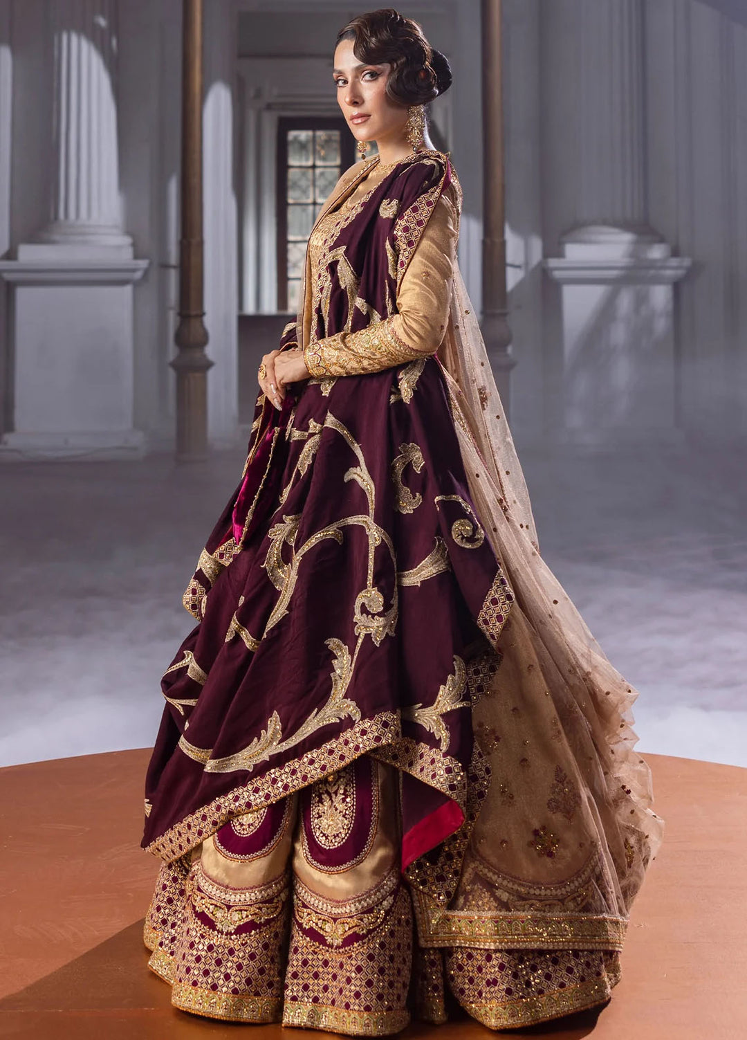 Jahan by Erum Khan Embroidered Tissue Suits 4 Piece