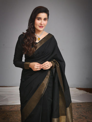 Cotton Silk Saree – Black