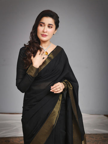 Cotton Silk Saree – Black