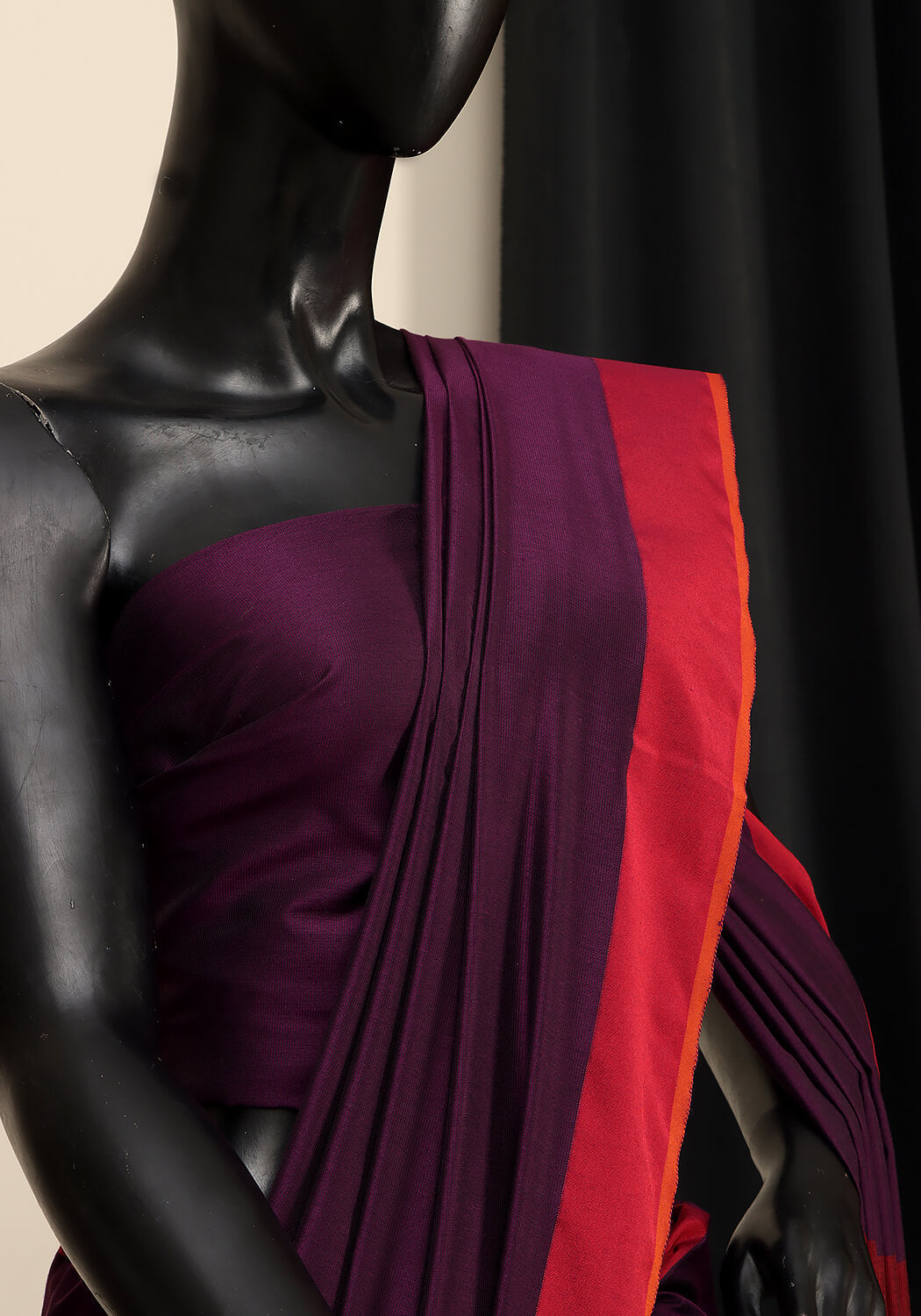 Cotton Silk Saree - Purple & Maroon