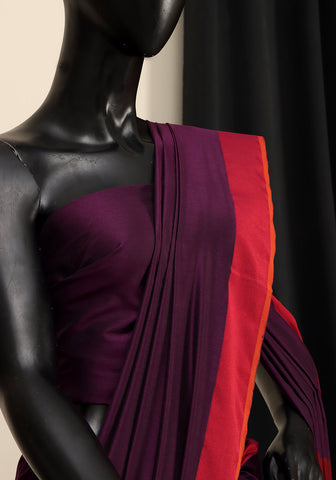 Cotton Silk Saree - Purple & Maroon