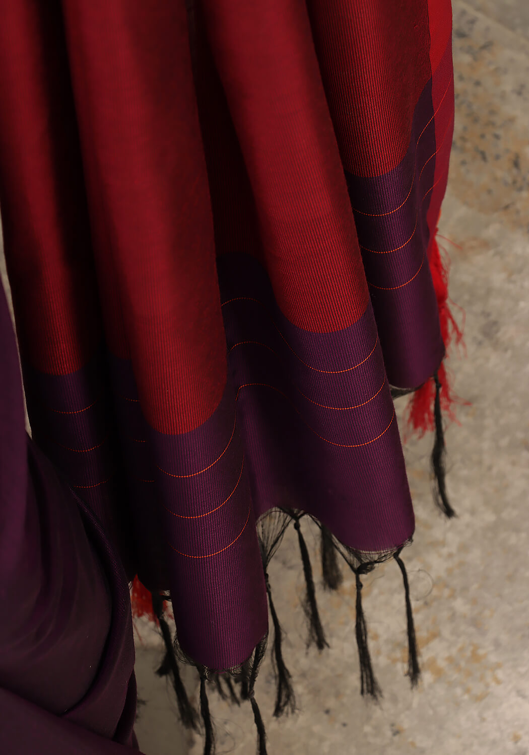 Cotton Silk Saree - Purple & Maroon