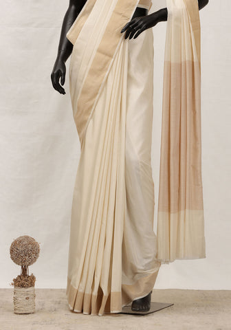 Cotton Silk Saree – Pearl White