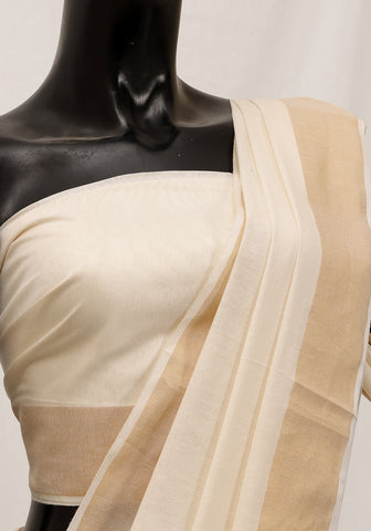 Cotton Silk Saree – Pearl White
