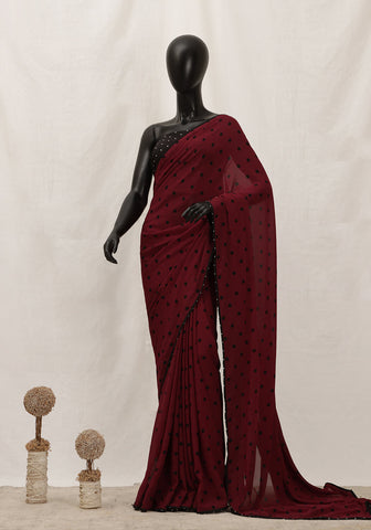 Chiffon Georgette Saree - Polka Dots