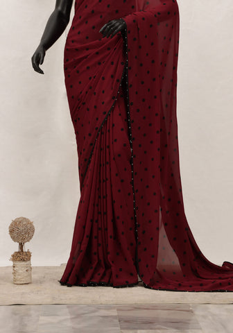 Chiffon Georgette Saree - Polka Dots