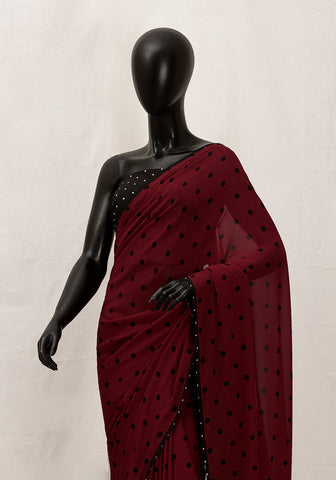 Chiffon Georgette Saree - Polka Dots