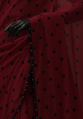 Chiffon Georgette Saree - Polka Dots