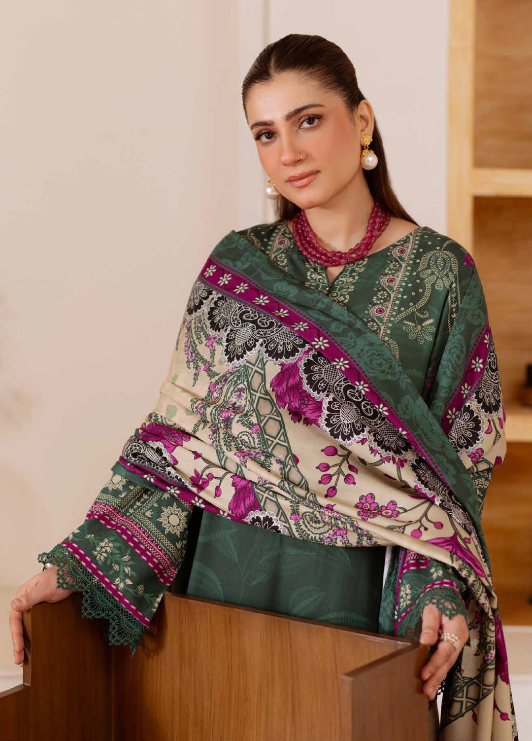 Signature Prints by Nureh Stitched Printed Marina with wool shawl Suits 3 Piece.