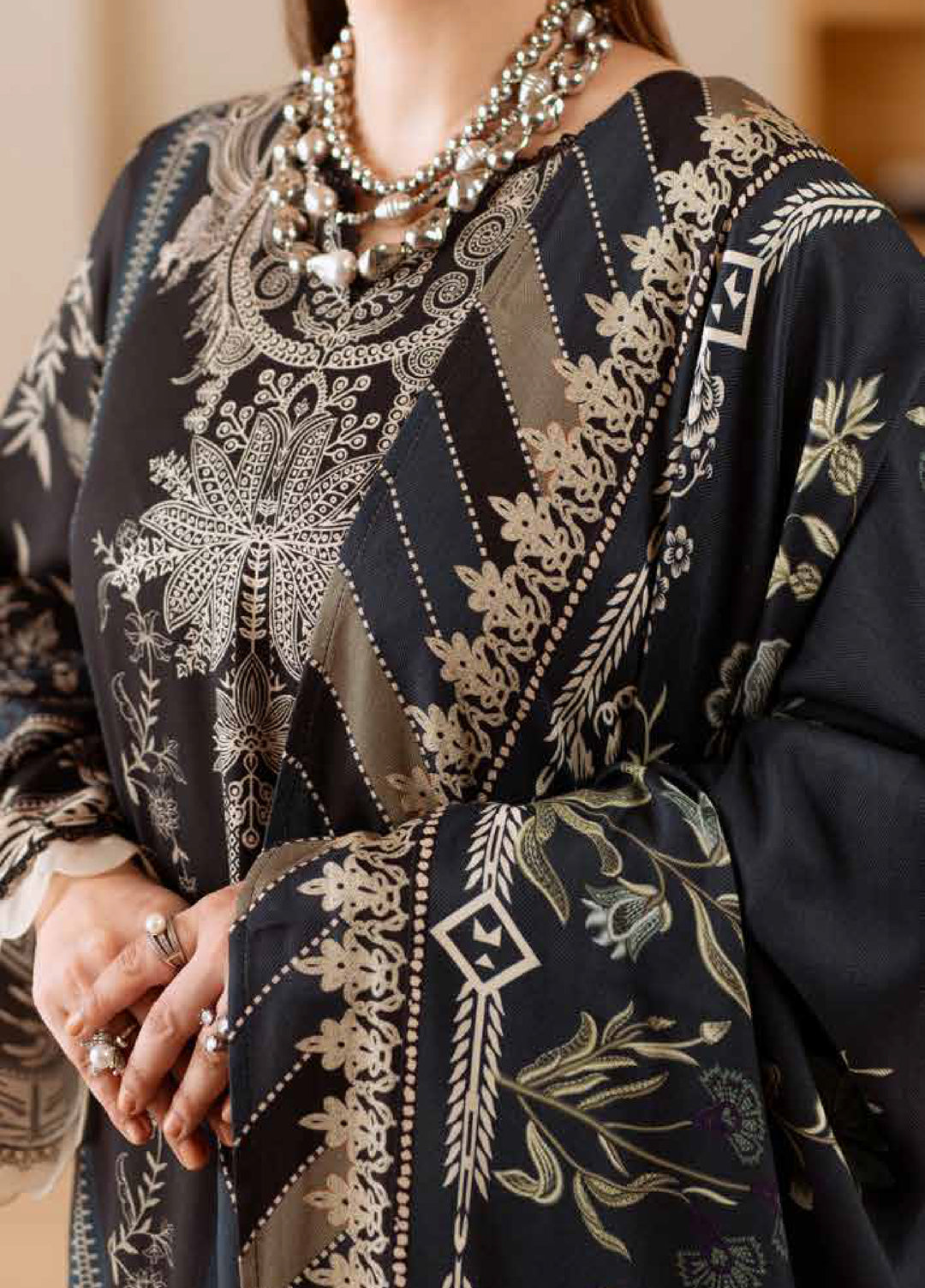 Signature Prints by Nureh Printed Marina with wool shawl Suits 3 Piece