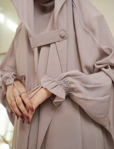 SAUDI JILBAB - WARM GREY