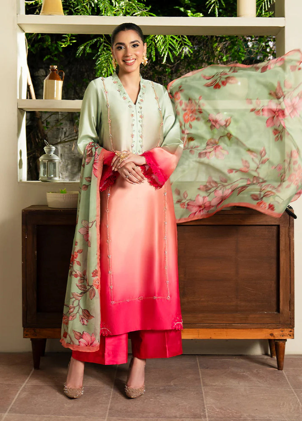 Celeste by Imrozia Pret Embroidered Shamooz Silk 3 Piece