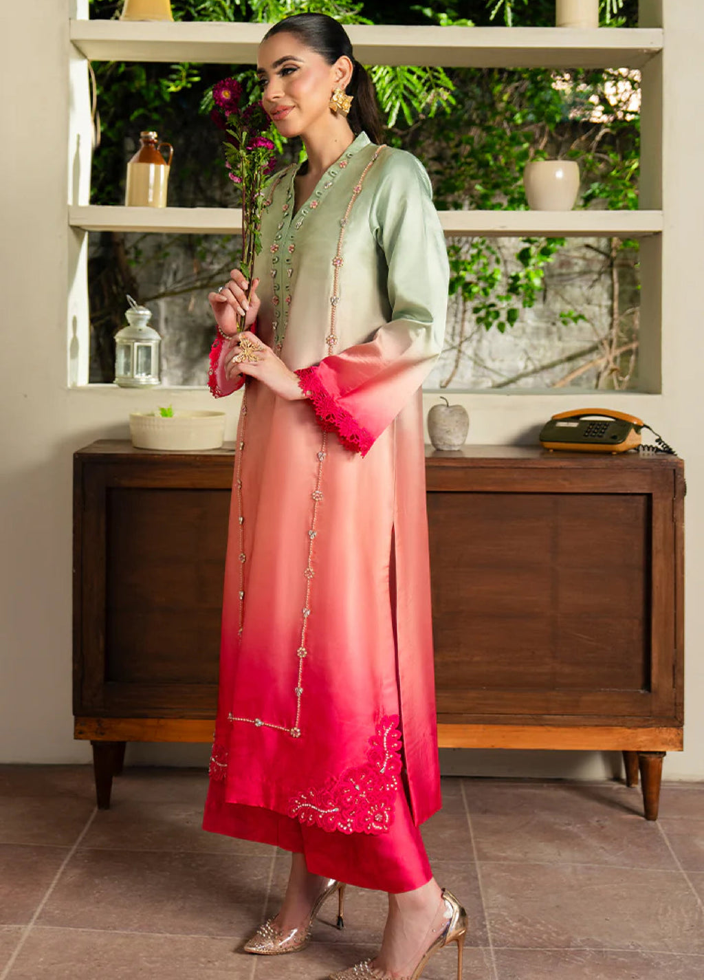 Celeste by Imrozia Pret Embroidered Shamooz Silk 3 Piece