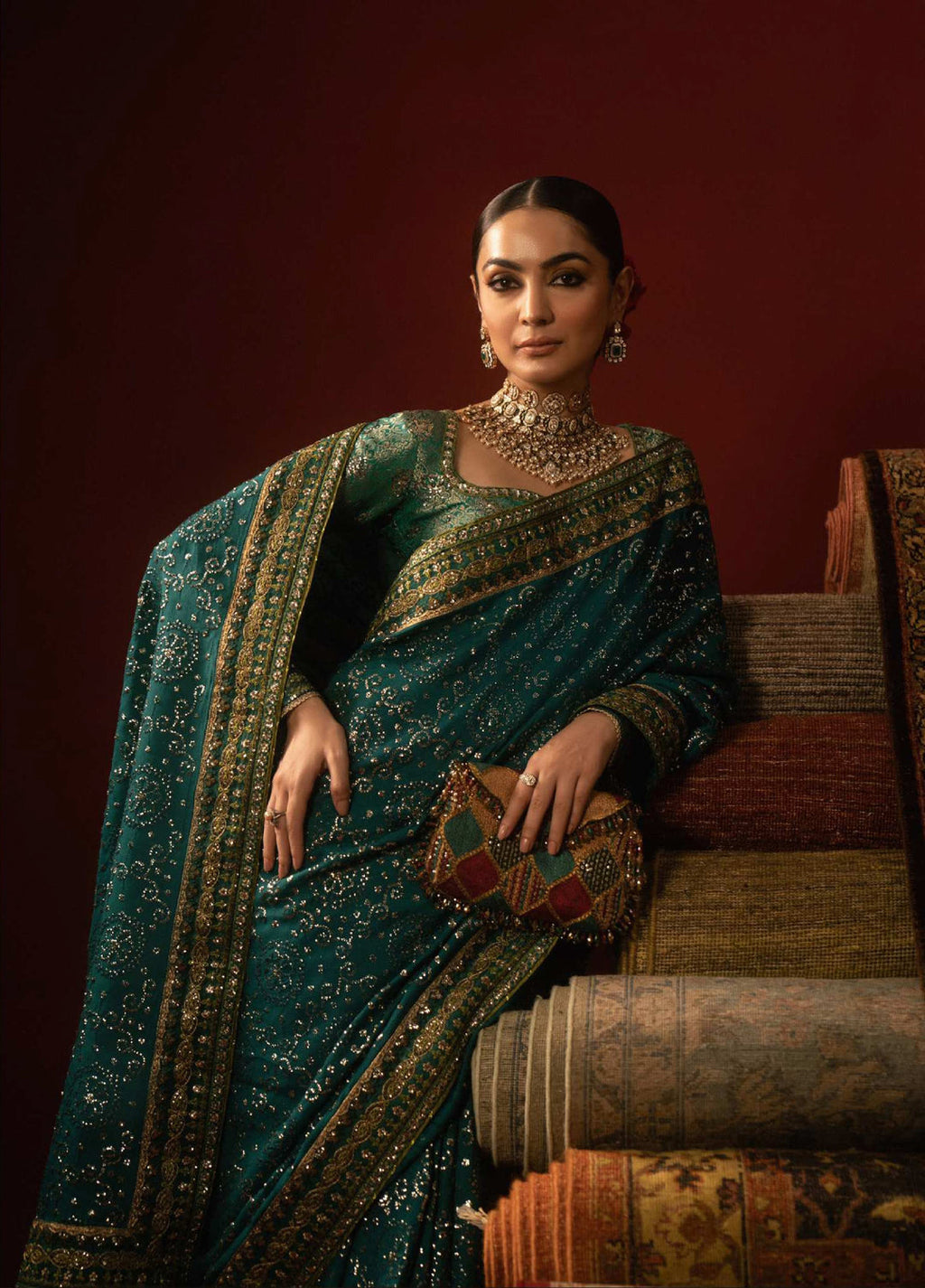 The Sari Edit by Aik Atelier Unstitched Silk Luxury Embroidered Saree AIK25SE Look-03 - Formals Collection