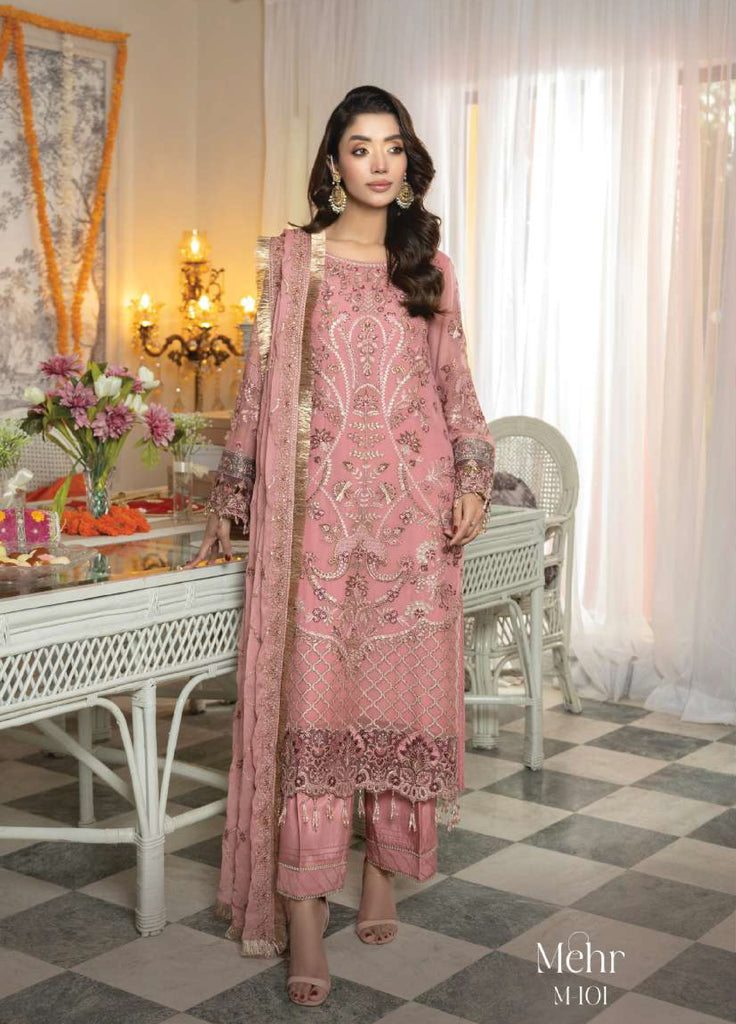 Shagun by Imrozia Premium Women 3 Piece Chiffon Suit