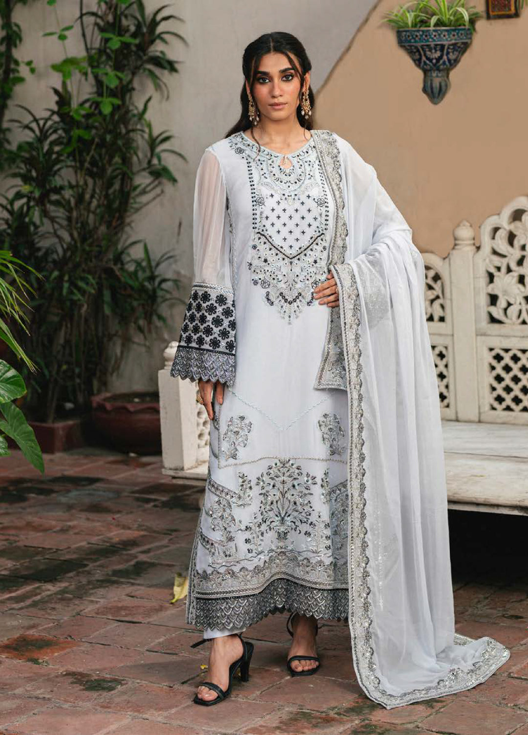 Gulnaar by Freesia Embroidered Chiffon Suits 3 Piece