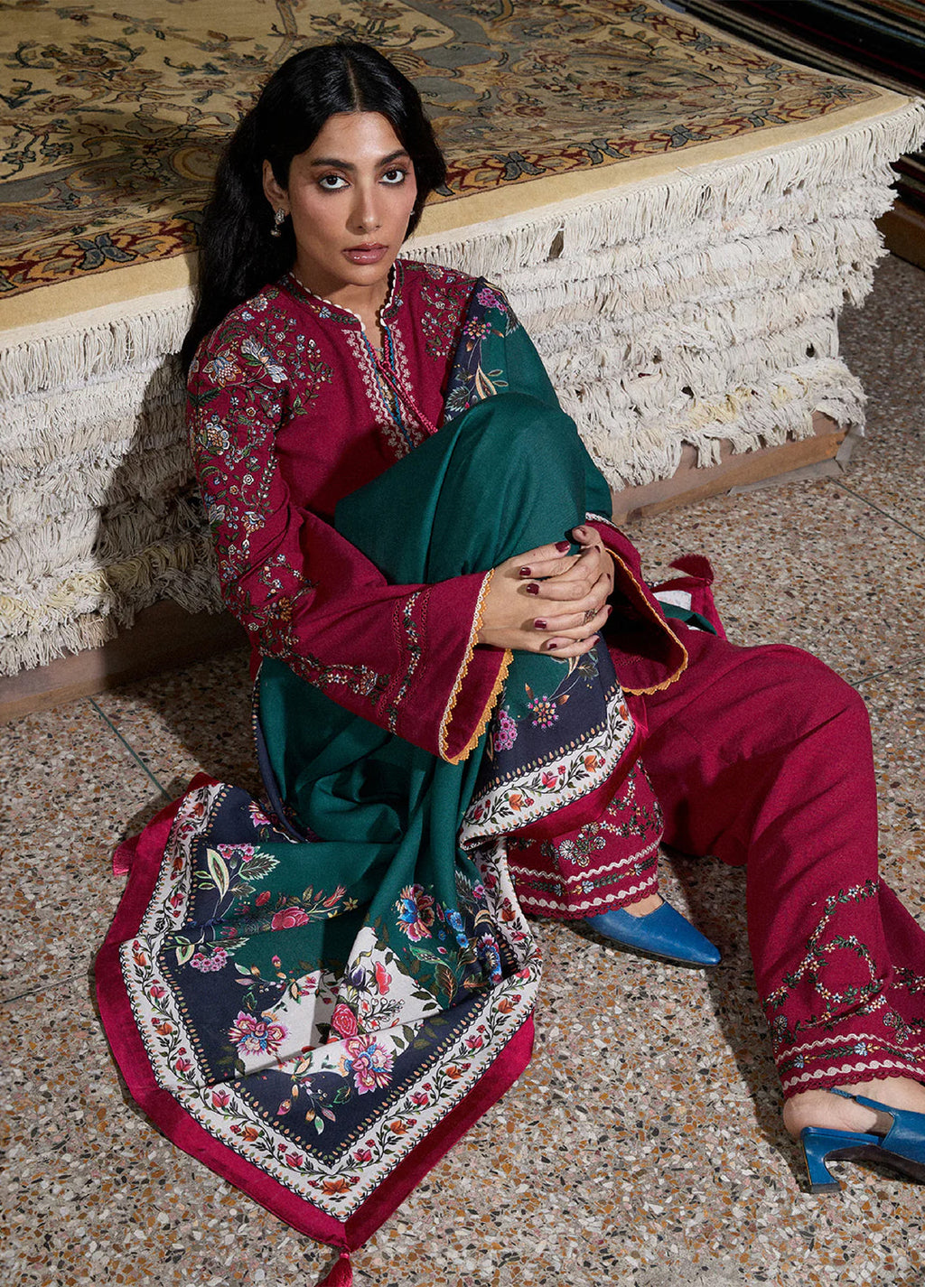 Jugnu by Hussain Rehar Karandi Embroidered Suits 3 Piece