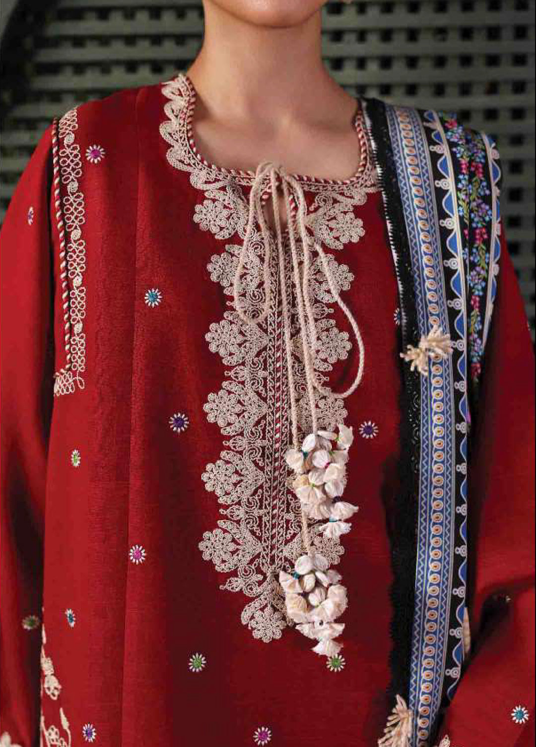 Amaris by Republic Womenswear stitched Luxury Shawl Karandi Embroidered Suits 3 Piece