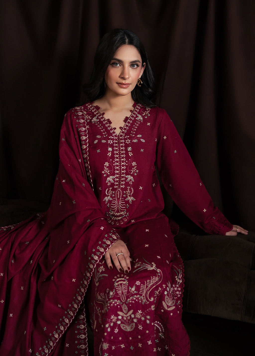Neeshay Winter Reverie  Karandi Embroidered Suits 3 Piece