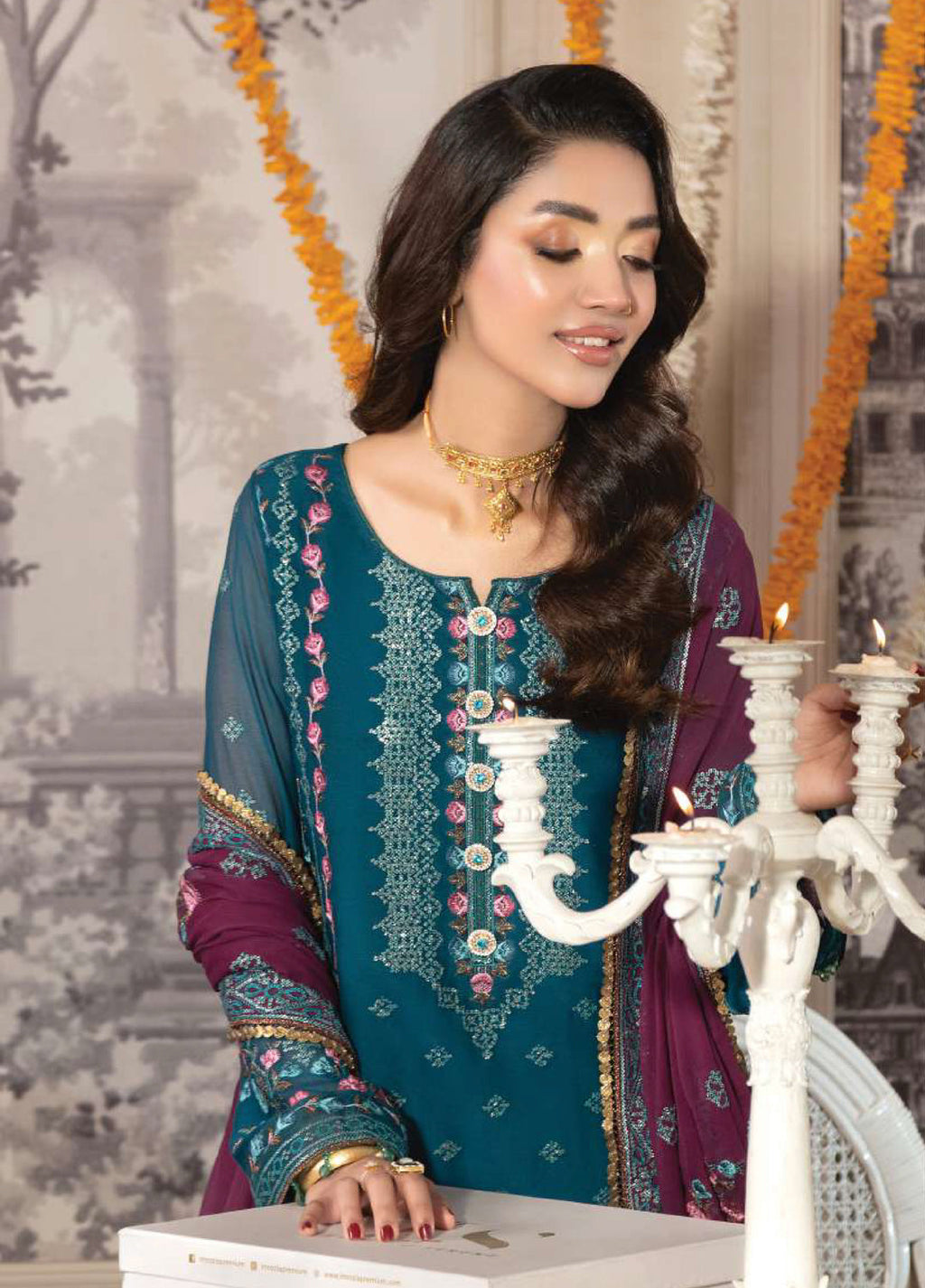 Shagun by Imrozia Premium Women 3 Piece Chiffon Suit