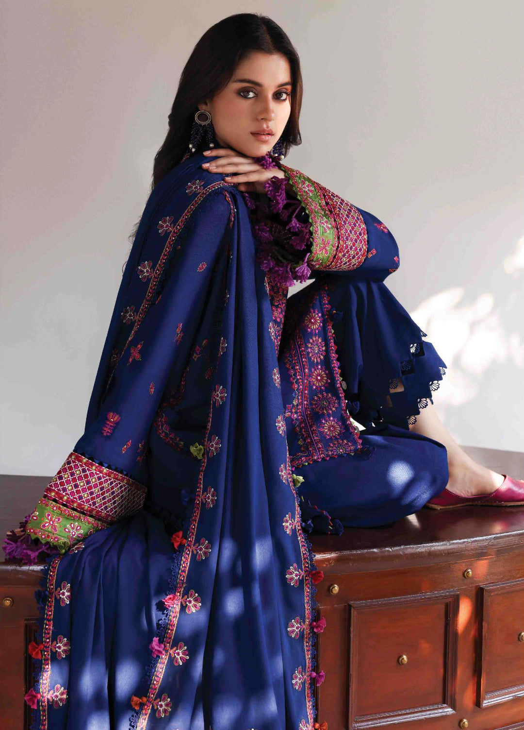 Amaris by Republic Womenswear  Luxury Shawl Karandi Embroidered Suits 3 Piece