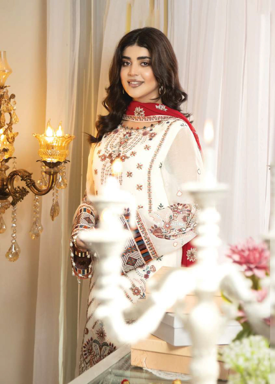 Shagun by Imrozia Premium Women 3 Piece Chiffon Suit