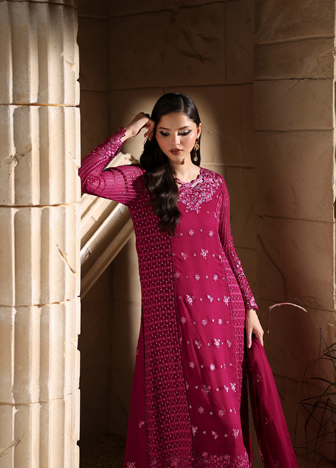 Luxe by Azure  Chiffon Embroidered Suits 3 Piece