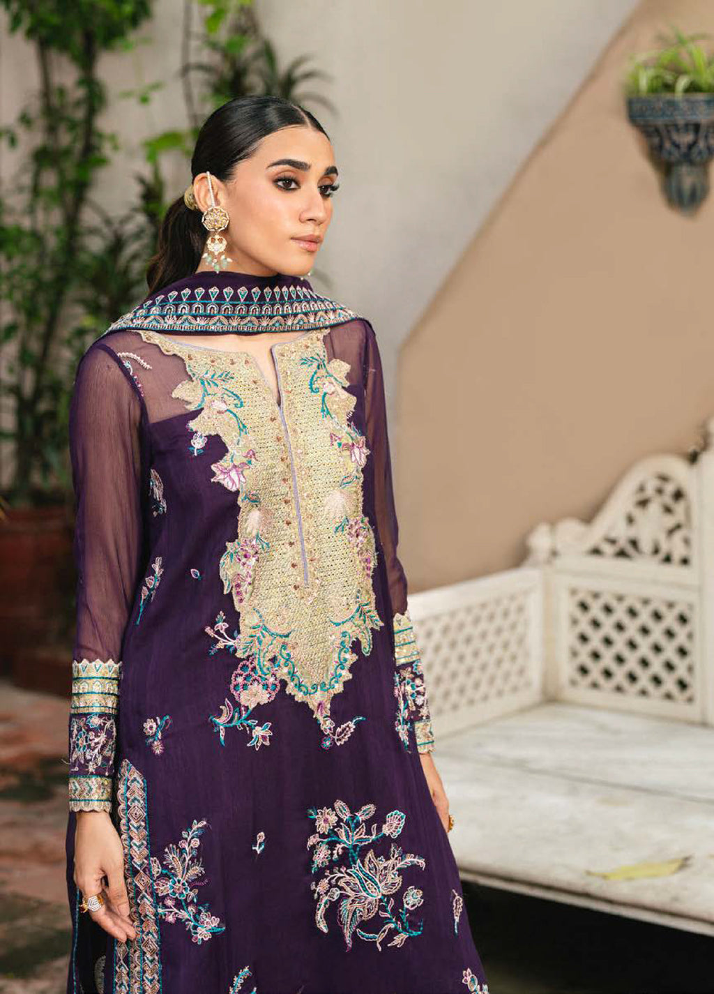 Gulnaar by Freesia Embroidered Chiffon Suits3 Piece
