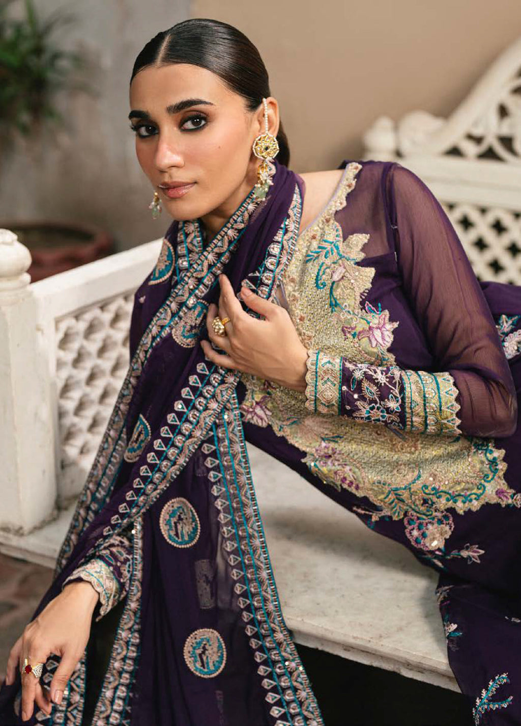 Gulnaar by Freesia Embroidered Chiffon Suits3 Piece