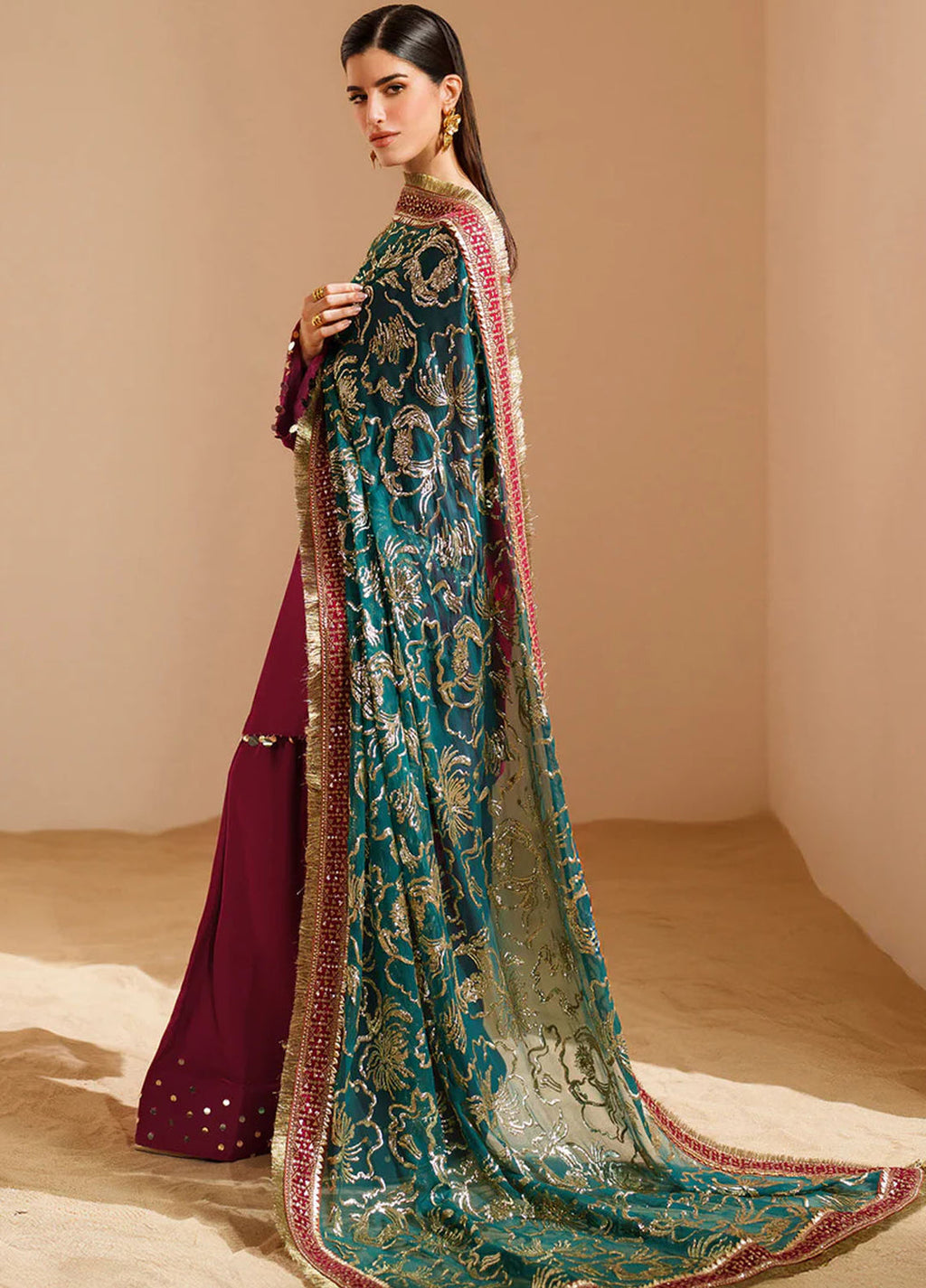 Velvet Vogue by Jazmin Embroidered Velvet Suits Piece