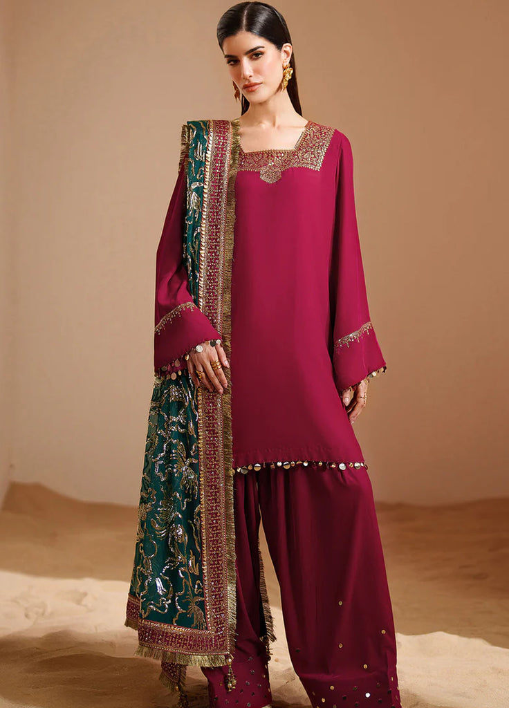Velvet Vogue by Jazmin Embroidered Velvet Suits Piece
