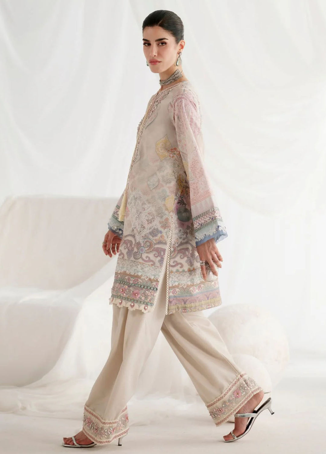 Ajr couture Embroidered Silk Suits Unstitched 3 Piece