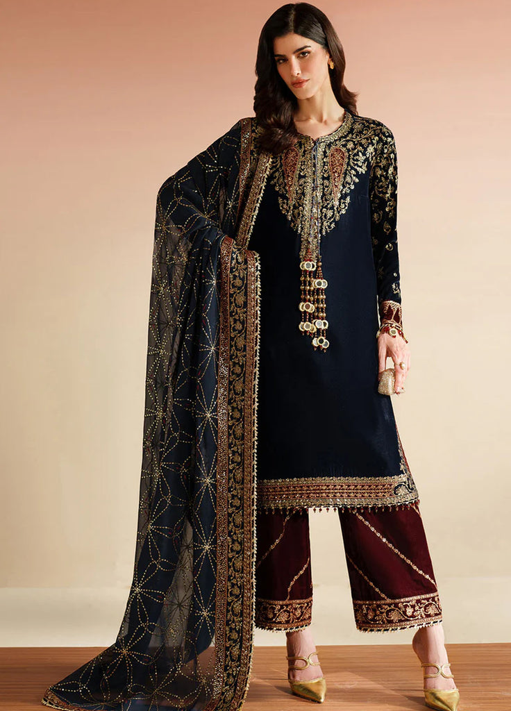 Velvet Vogue by Jazmin Embroidered Velvet Suits 3 Piece