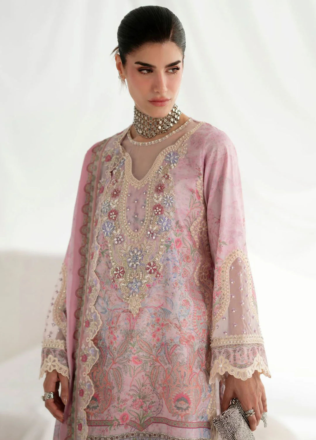Ajr couture Embroidered Silk Suits Unstitched 3 Piece