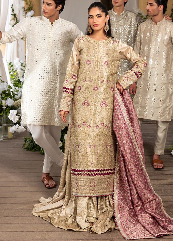 Sahane Embroidered Lama Tissue Suits