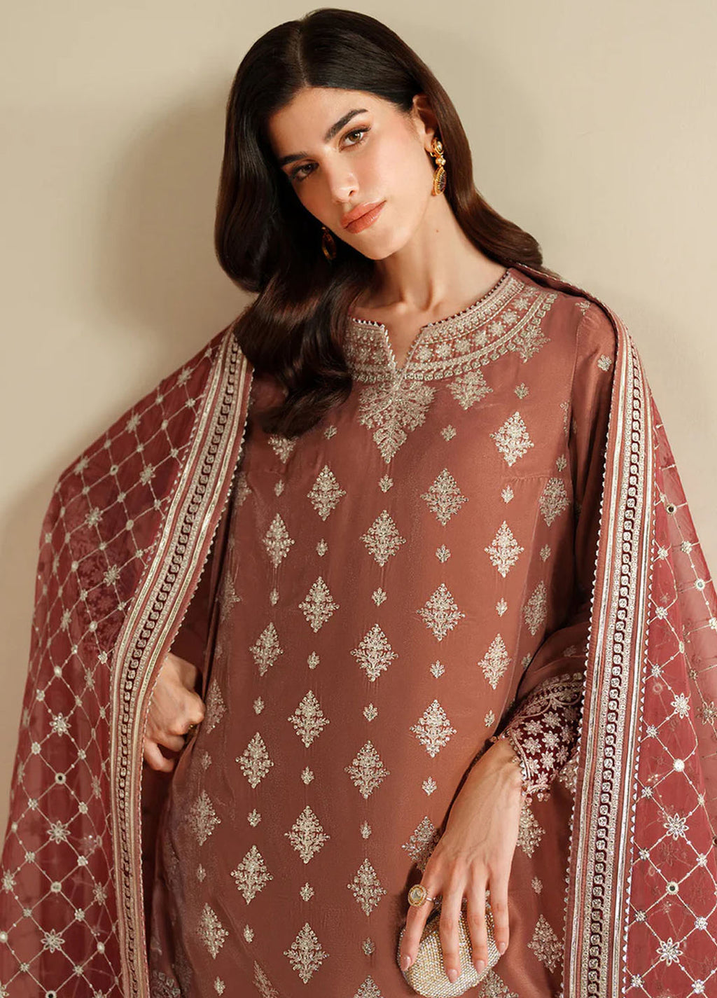 Velvet Vogue by Jazmin Embroidered Velvet Suits 3 Piece